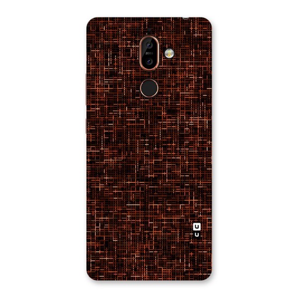 Criss Cross Brownred Pattern Back Case for Nokia 7 Plus