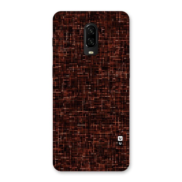 Criss Cross Brownred Pattern Back Case for OnePlus 6T