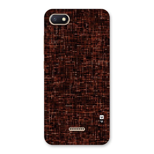 Criss Cross Brownred Pattern Back Case for Redmi 6A