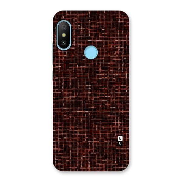 Criss Cross Brownred Pattern Back Case for Redmi 6 Pro