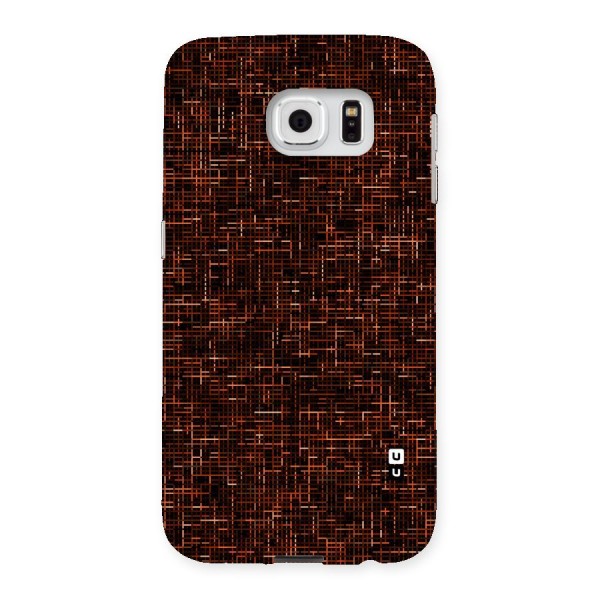 Criss Cross Brownred Pattern Back Case for Samsung Galaxy S6