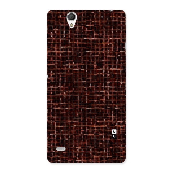 Criss Cross Brownred Pattern Back Case for Sony Xperia C4