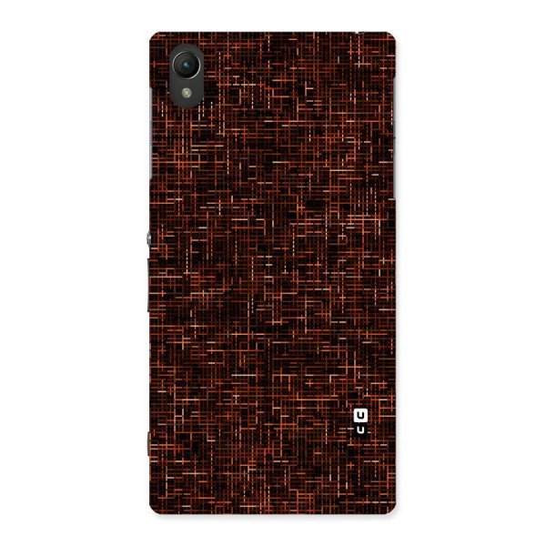 Criss Cross Brownred Pattern Back Case for Sony Xperia Z1