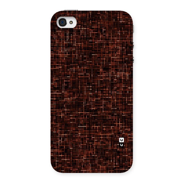 Criss Cross Brownred Pattern Back Case for iPhone 4 4s