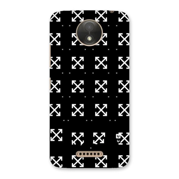 Cross Arrow Black Back Case for Moto C Plus