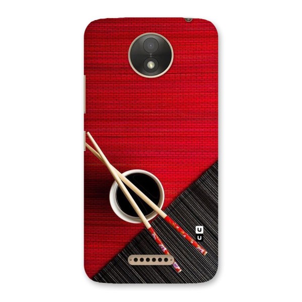 Cup Chopsticks Back Case for Moto C Plus