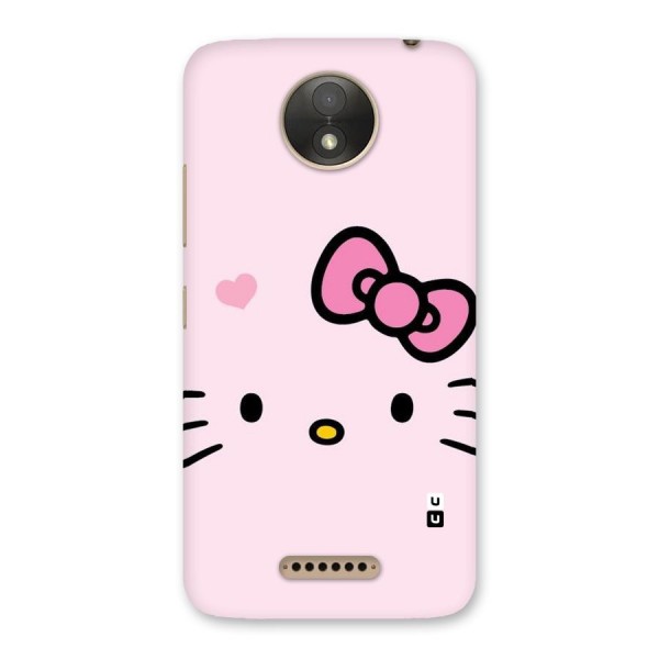 Cute Bow Face Back Case for Moto C Plus