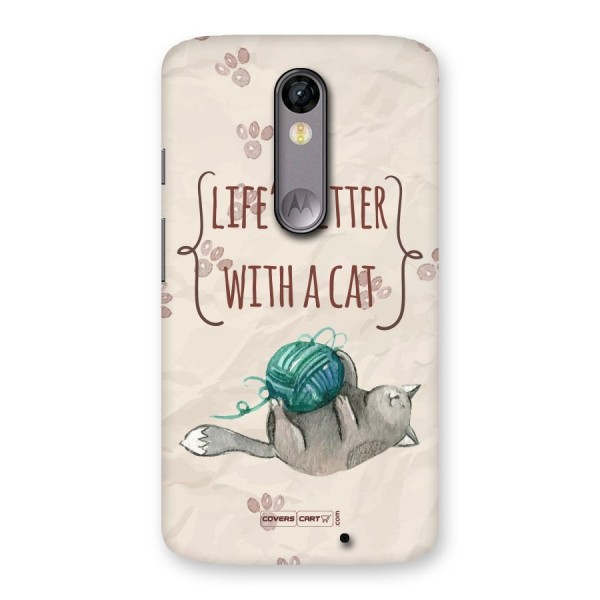 Cute Cat Back Case for Moto X Force