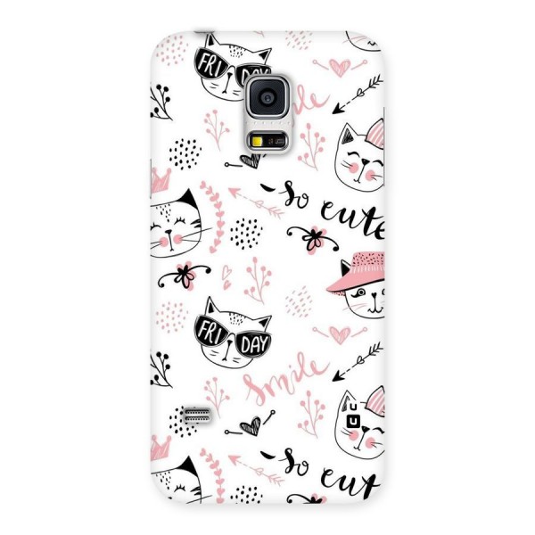 Cute Cat Swag Back Case for Galaxy S5 Mini