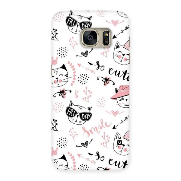 Cute Cat Swag Back Case for Galaxy S7