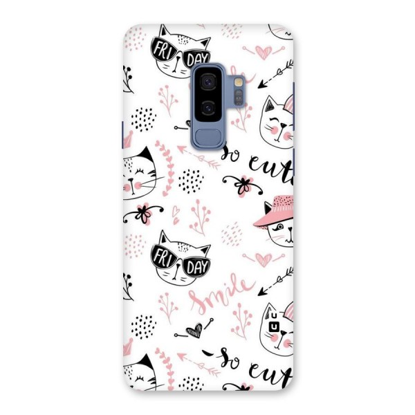 Cute Cat Swag Back Case for Galaxy S9 Plus