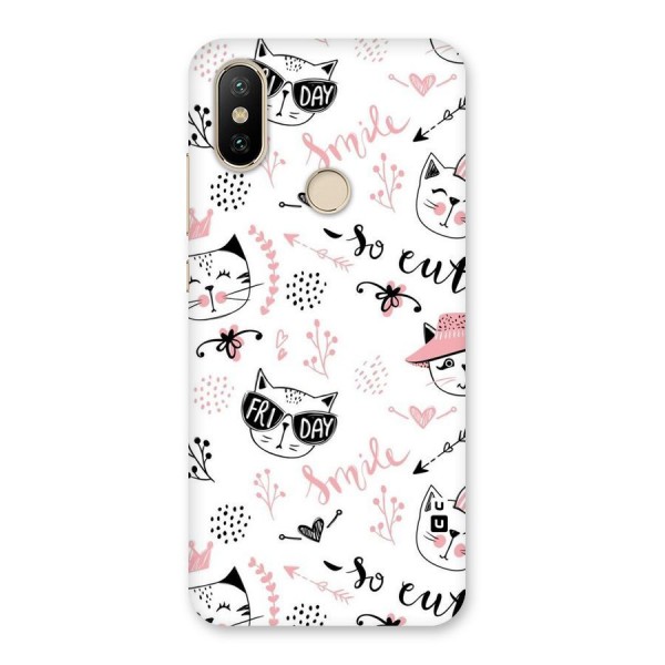 Cute Cat Swag Back Case for Mi A2