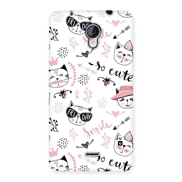 Cute Cat Swag Back Case for Micromax Unite 2 A106