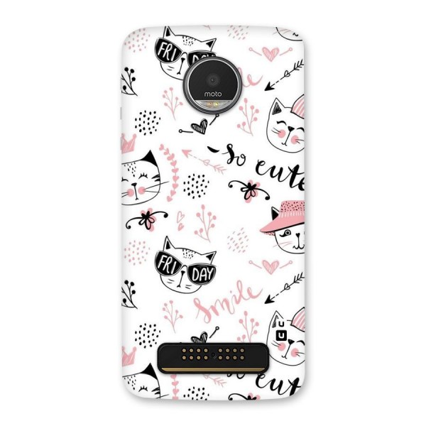 Cute Cat Swag Back Case for Moto Z Play