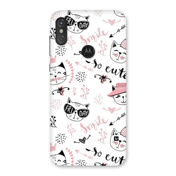 Cute Cat Swag Back Case for Motorola One Power