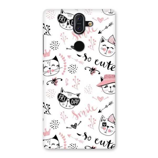 Cute Cat Swag Back Case for Nokia 8 Sirocco