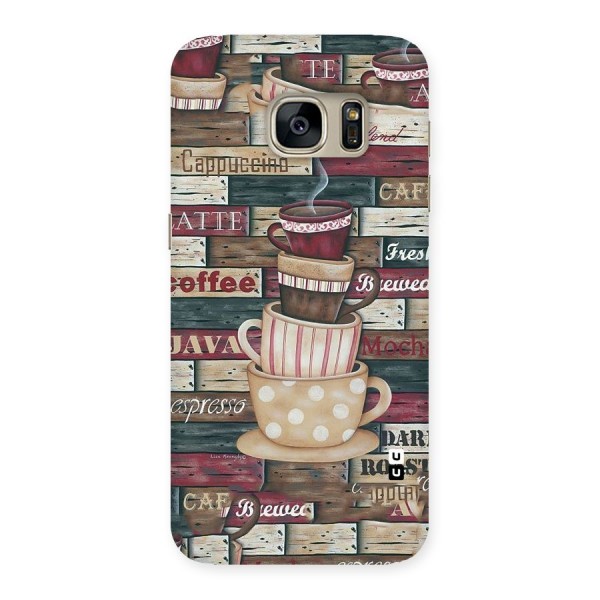 Cute Coffee Cups Back Case for Galaxy S7