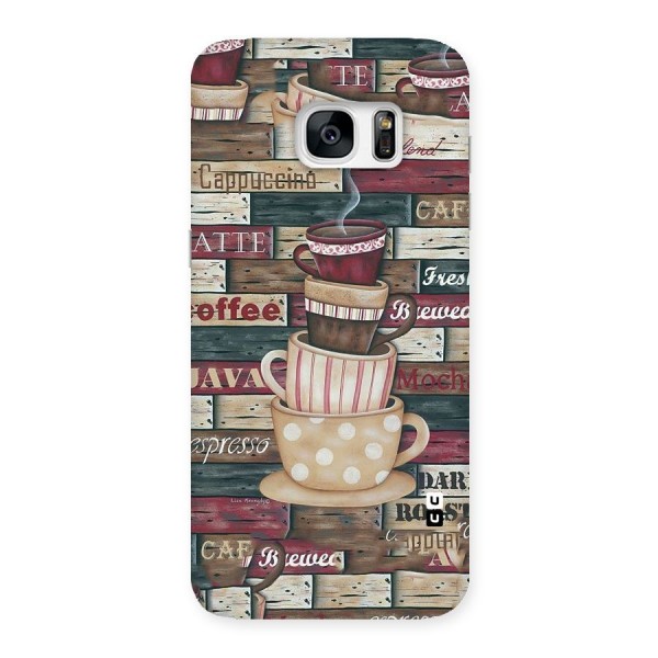 Cute Coffee Cups Back Case for Galaxy S7 Edge