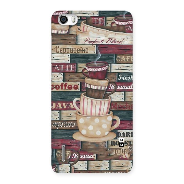 Cute Coffee Cups Back Case for Honor 6