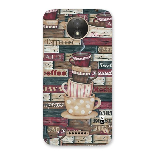 Cute Coffee Cups Back Case for Moto C Plus