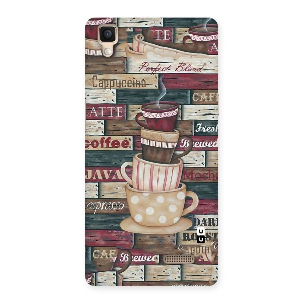 Cute Coffee Cups Back Case for Oppo R7