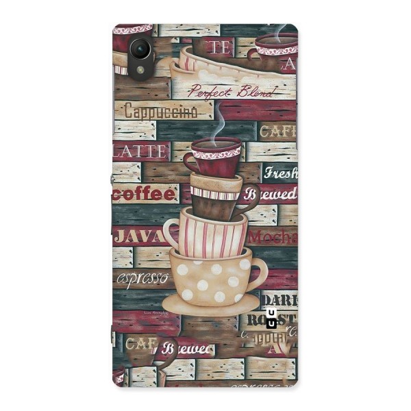 Cute Coffee Cups Back Case for Sony Xperia Z1