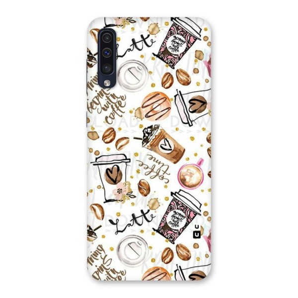 Cute Coffee Pattern Back Case for Galaxy A50