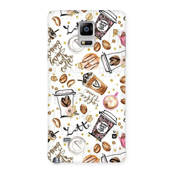 Cute Coffee Pattern Back Case for Galaxy Note 4