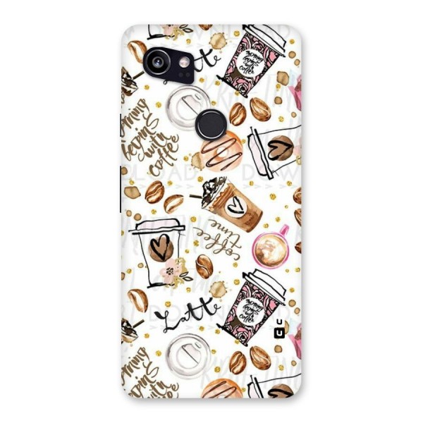 Cute Coffee Pattern Back Case for Google Pixel 2 XL