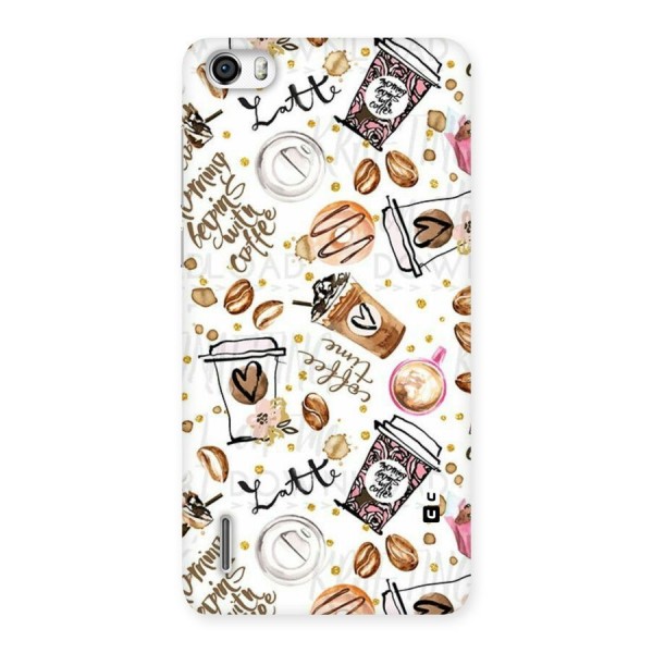 Cute Coffee Pattern Back Case for Honor 6