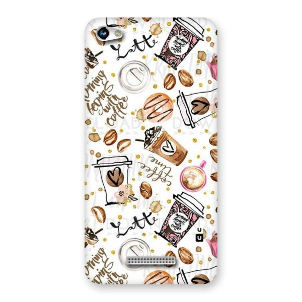 Cute Coffee Pattern Back Case for Micromax Hue 2