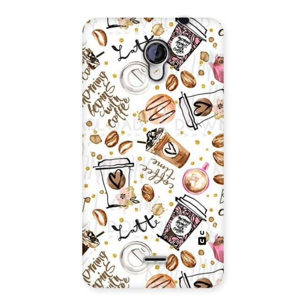 Cute Coffee Pattern Back Case for Micromax Unite 2 A106