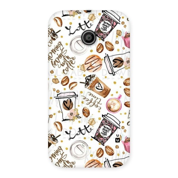 Cute Coffee Pattern Back Case for Moto E