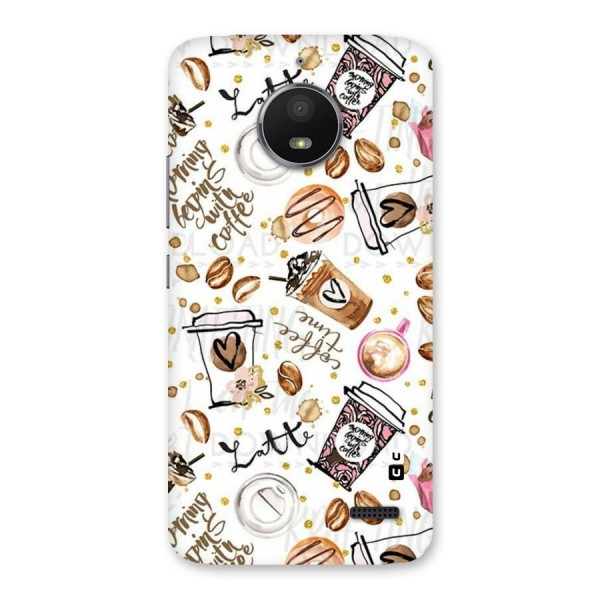 Cute Coffee Pattern Back Case for Moto E4