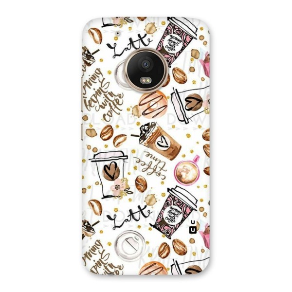 Cute Coffee Pattern Back Case for Moto G5 Plus