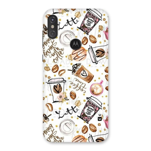 Cute Coffee Pattern Back Case for Motorola One Power