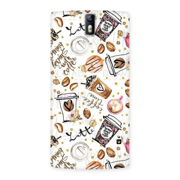 Cute Coffee Pattern Back Case for One Plus One