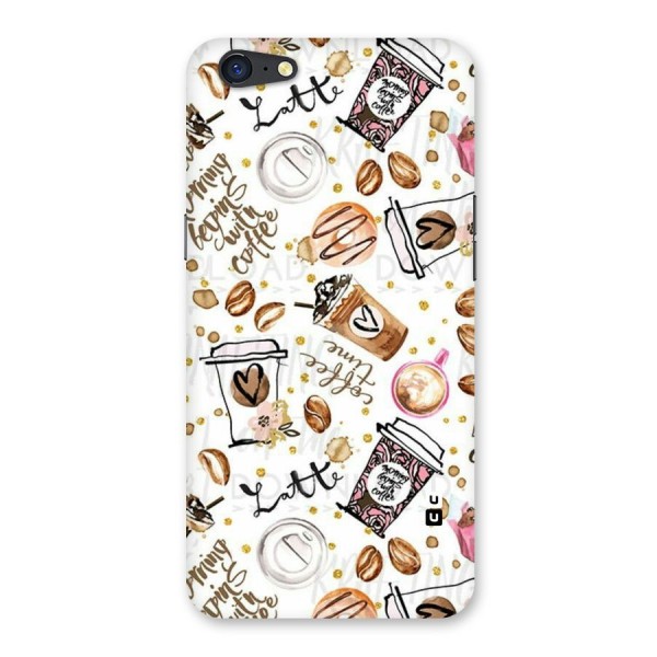 Cute Coffee Pattern Back Case for Oppo A71