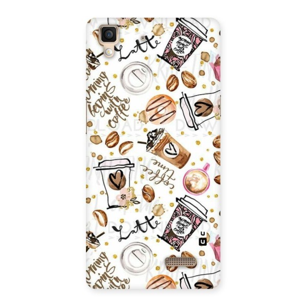 Cute Coffee Pattern Back Case for Oppo R7