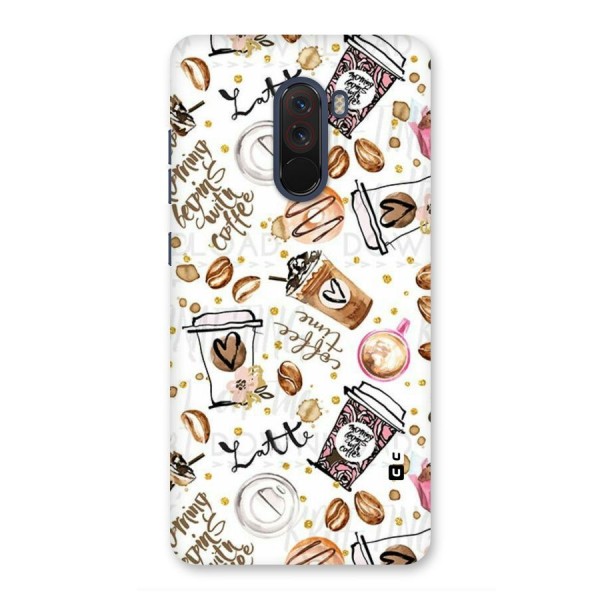 Cute Coffee Pattern Back Case for Poco F1