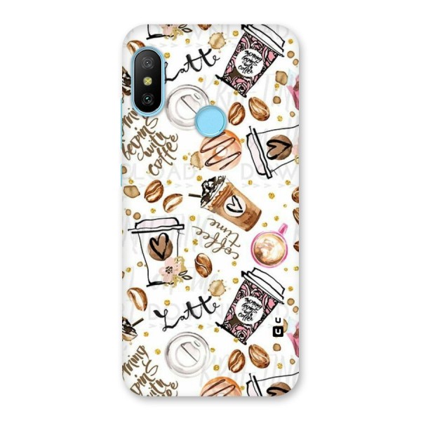 Cute Coffee Pattern Back Case for Redmi 6 Pro