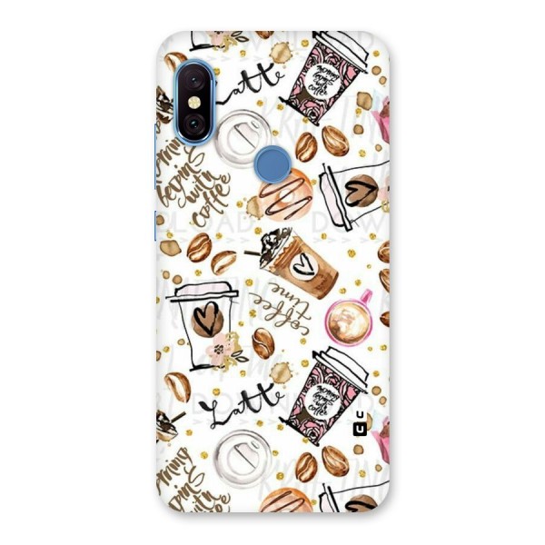 Cute Coffee Pattern Back Case for Redmi Note 6 Pro