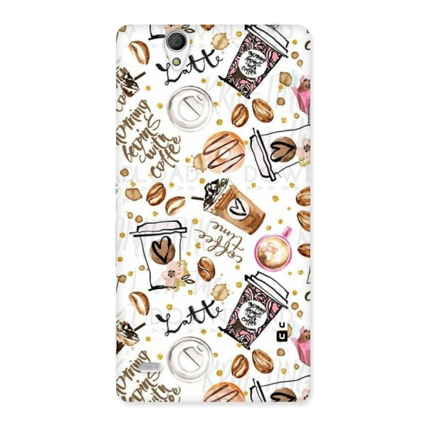 Cute Coffee Pattern Back Case for Sony Xperia C4