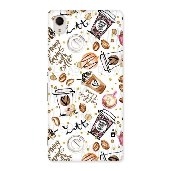 Cute Coffee Pattern Back Case for Xperia M4 Aqua