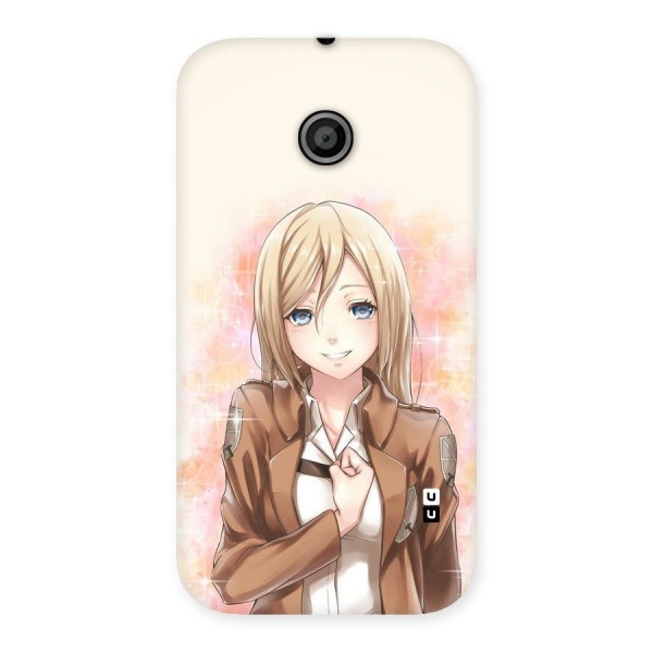 Cute Girl Art Back Case for Moto E