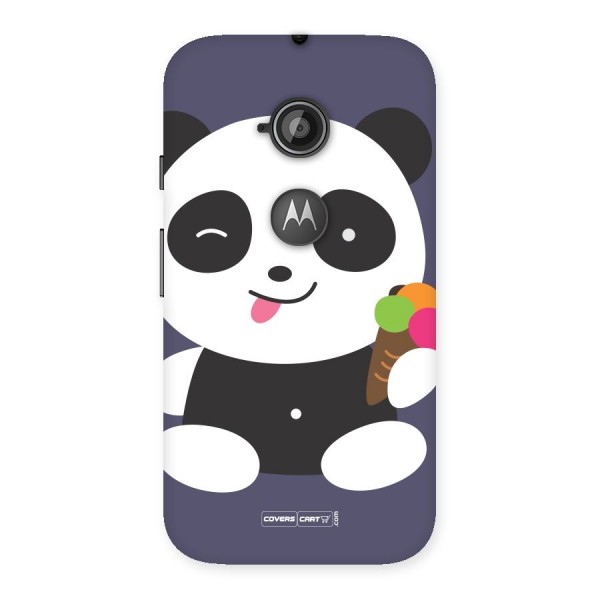 Cute Panda Blue Back Case for Moto E 2nd Gen