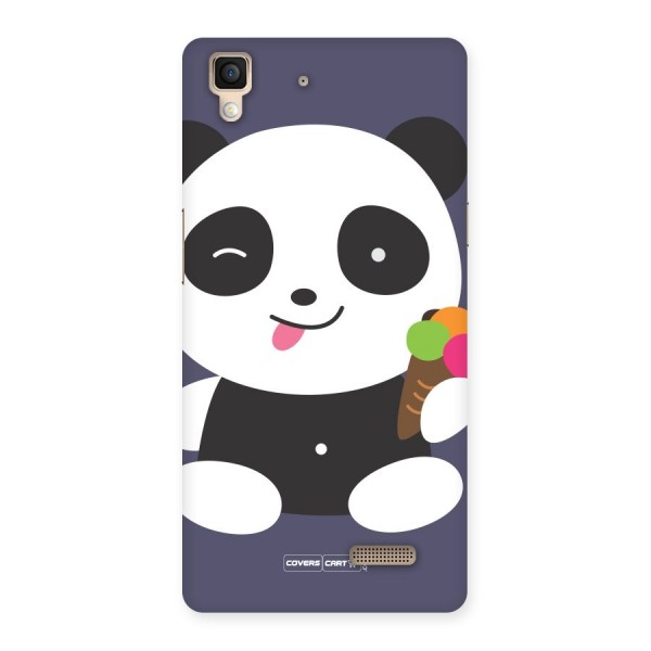 Cute Panda Blue Back Case for Oppo R7