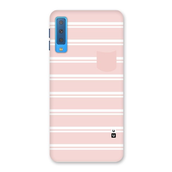 Cute Pocket Striped Back Case for Galaxy A7 (2018)