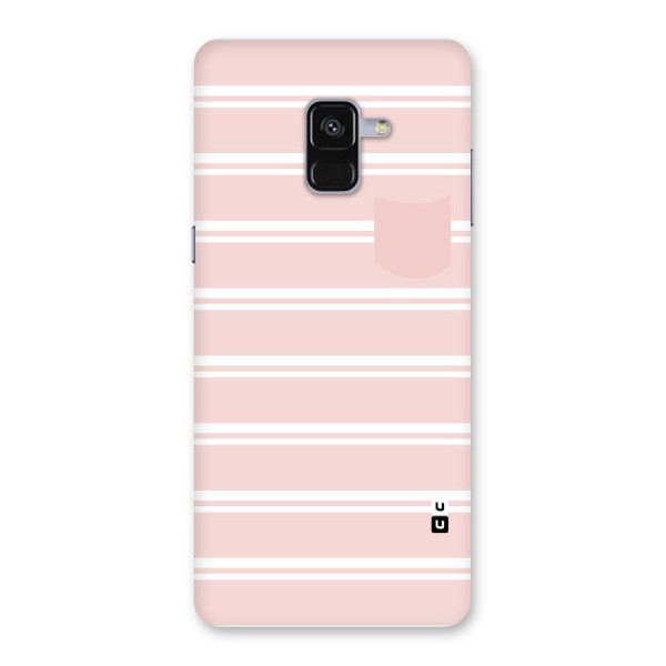 Cute Pocket Striped Back Case for Galaxy A8 Plus