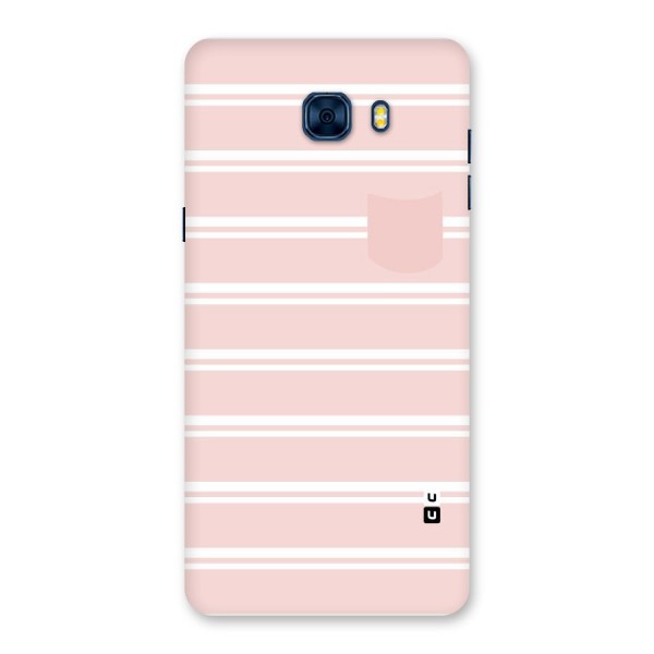 Cute Pocket Striped Back Case for Galaxy C7 Pro